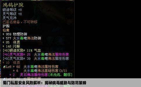 蜀门私服安全风险解析：揭秘病毒威胁与防范策略